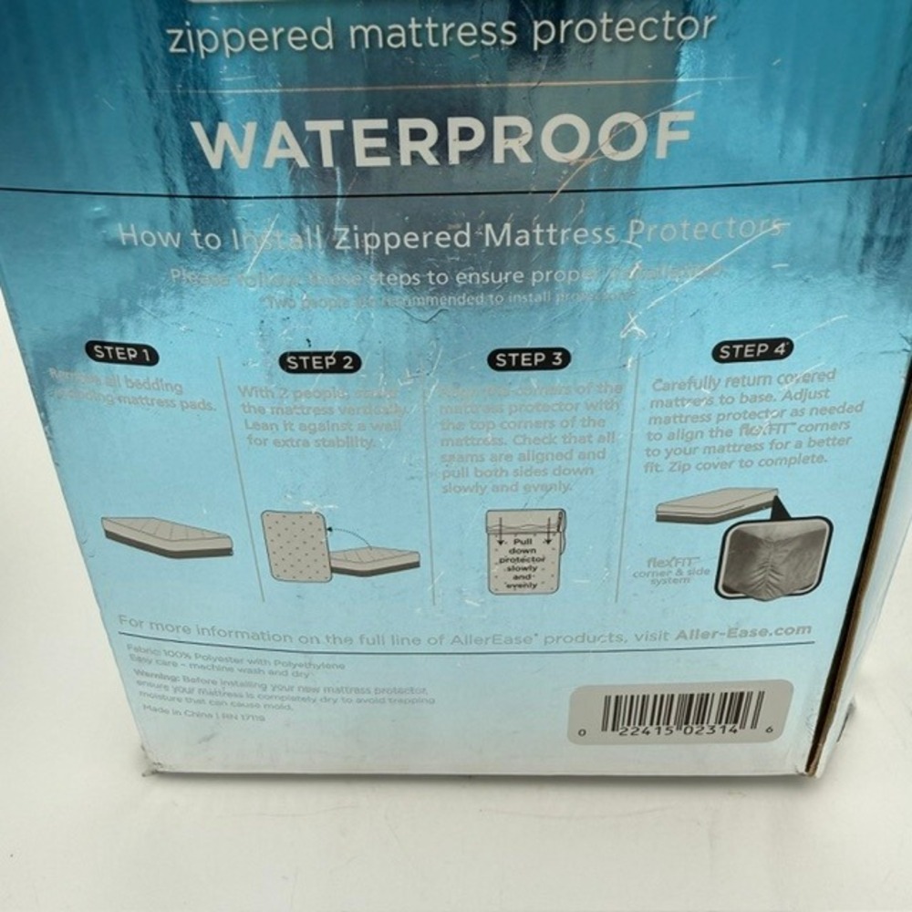 Allerease Purely Clean Pro Queen Zippered Mattress Protector Waterproof Allergen - Picture 7 of 10